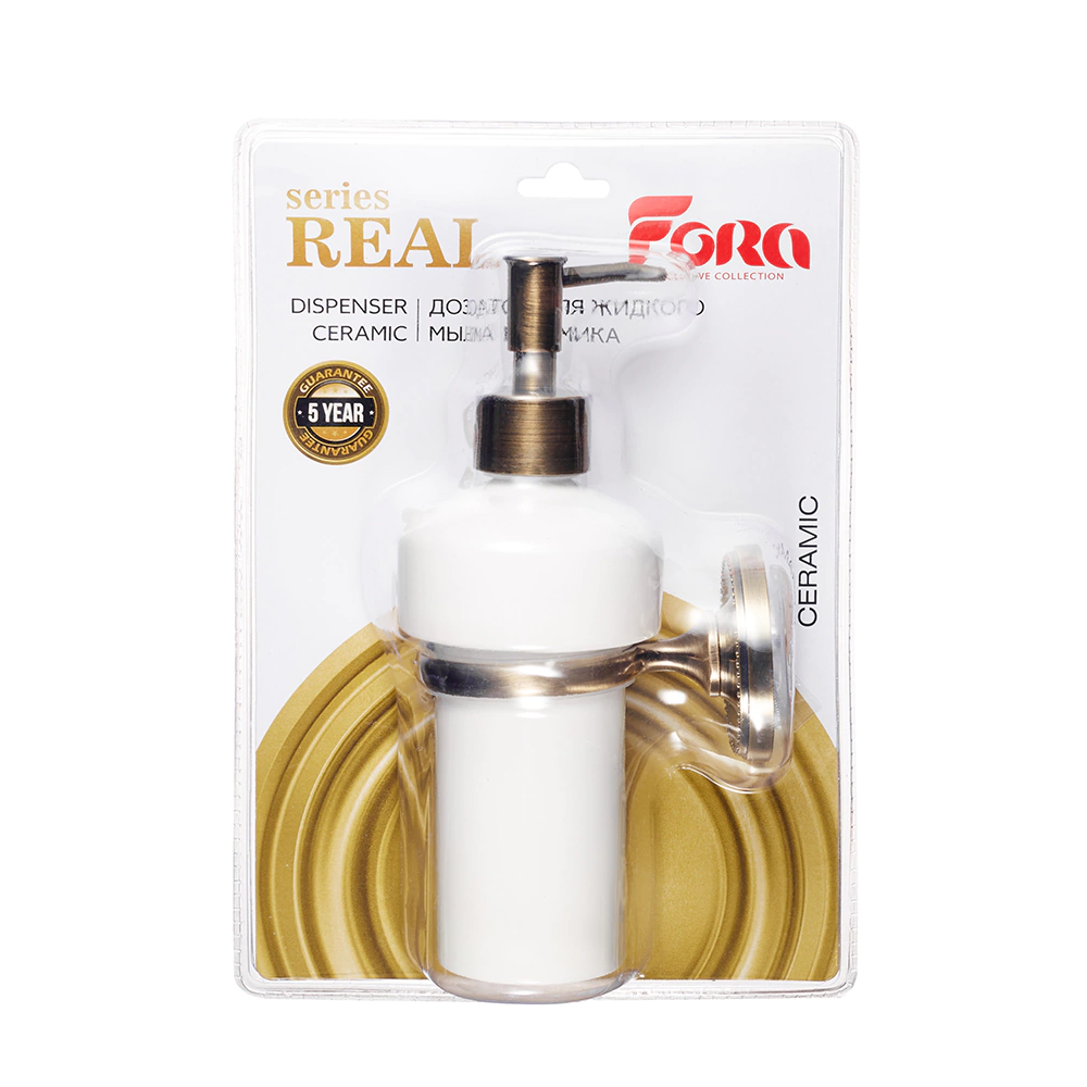 Дозатор для мыла Fora Real подвесной бронза