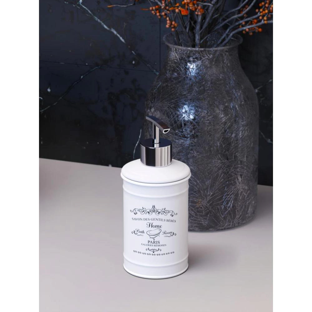 Дозатор для мыла Delphinium Home металл белый