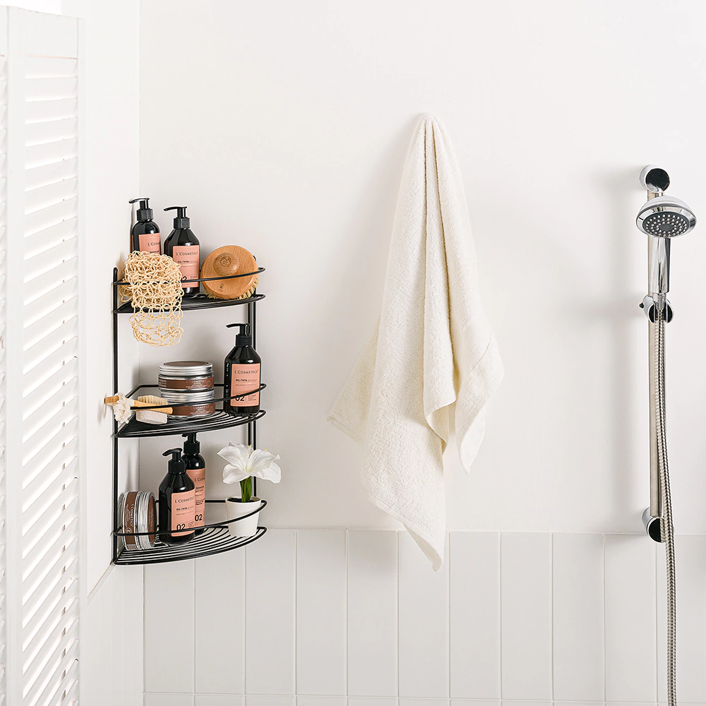 Полка сетчатая ЧМЗ 3-ярусная угловая черная