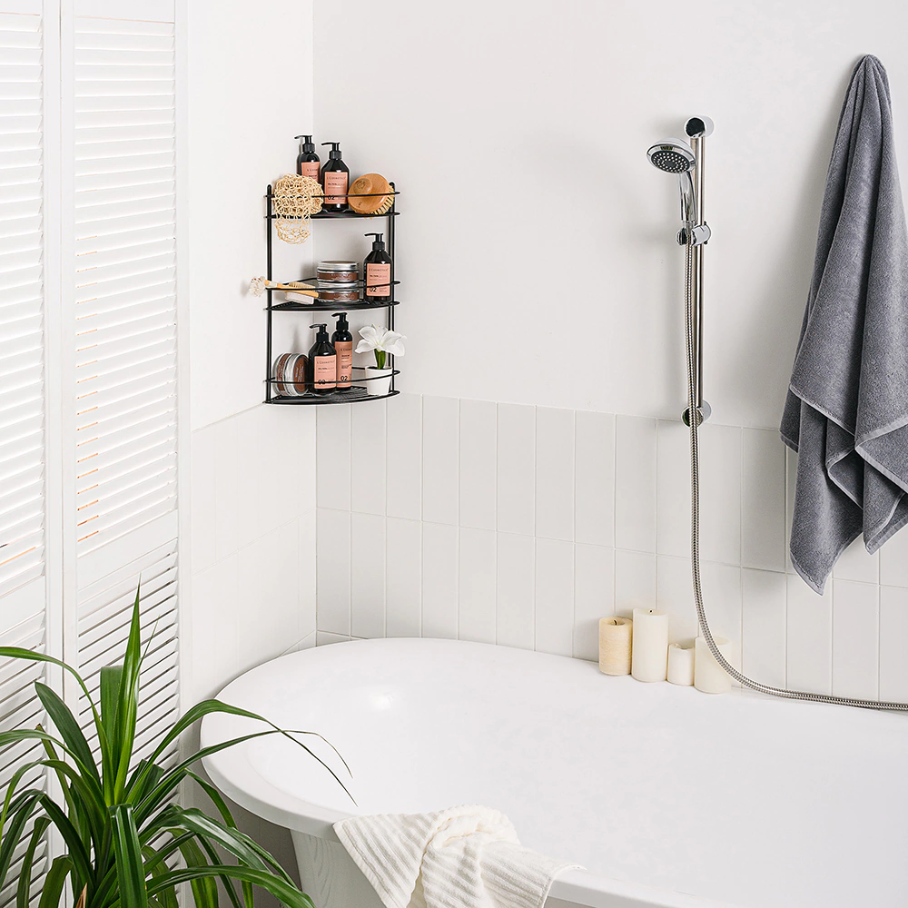 Полка сетчатая ЧМЗ 3-ярусная угловая черная