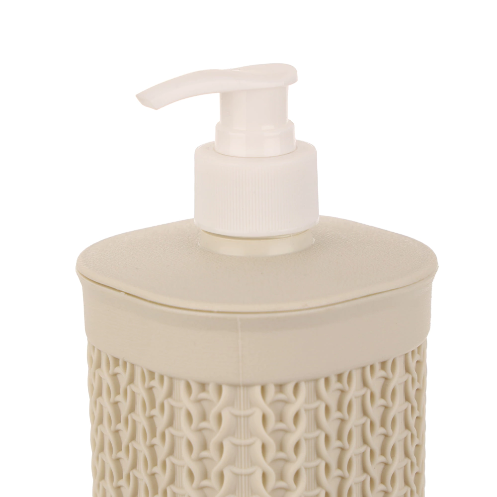 Дозатор для мыла М-Пластика Вязание пластик бежевый