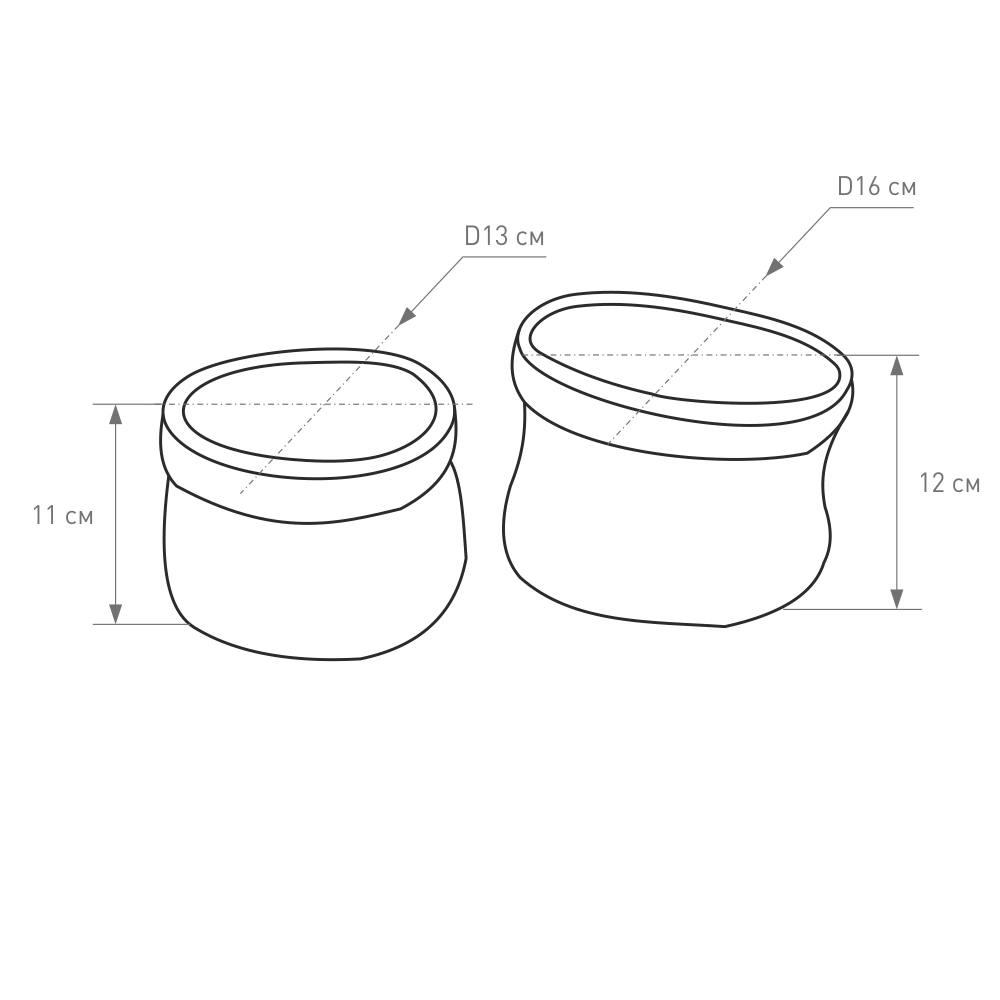 Набор корзин 2 шт полипропилен графит