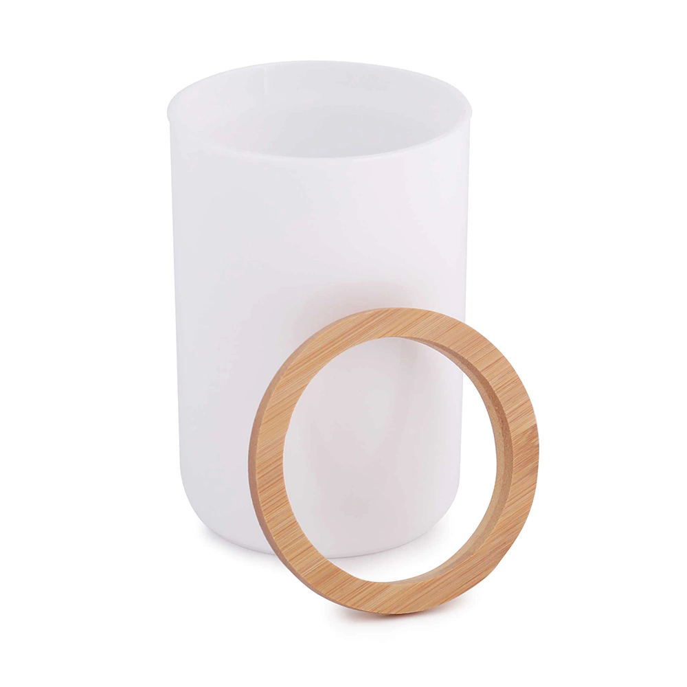 Стакан Альтернатива Бамбук белый пластик