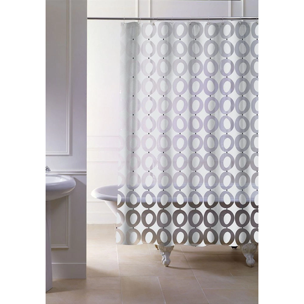 Штора для ванной Primanova Half Moon 200х180 см ПЭВА черно-белая