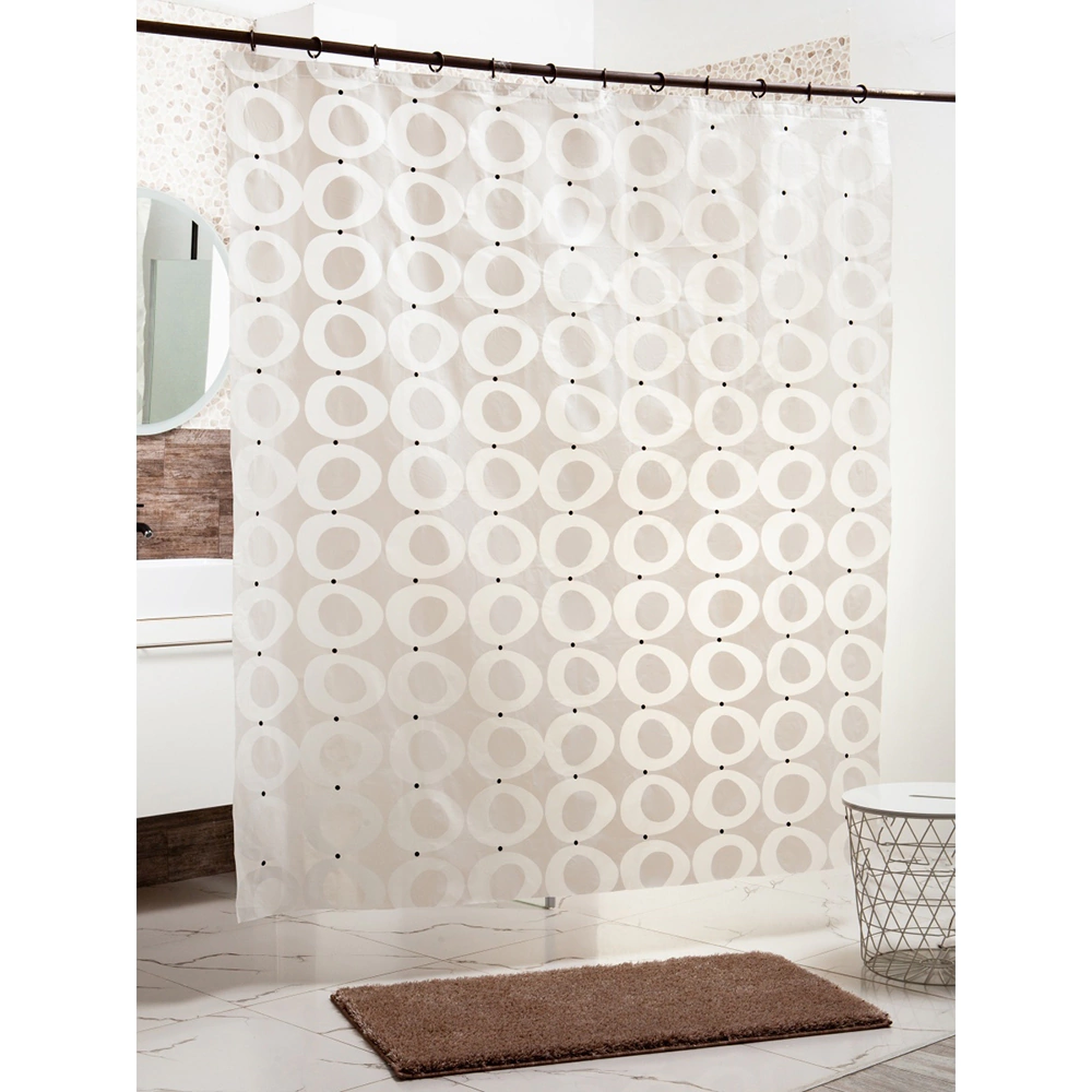 Штора для ванной Primanova Half Moon 200х180 см ПЭВА черно-белая