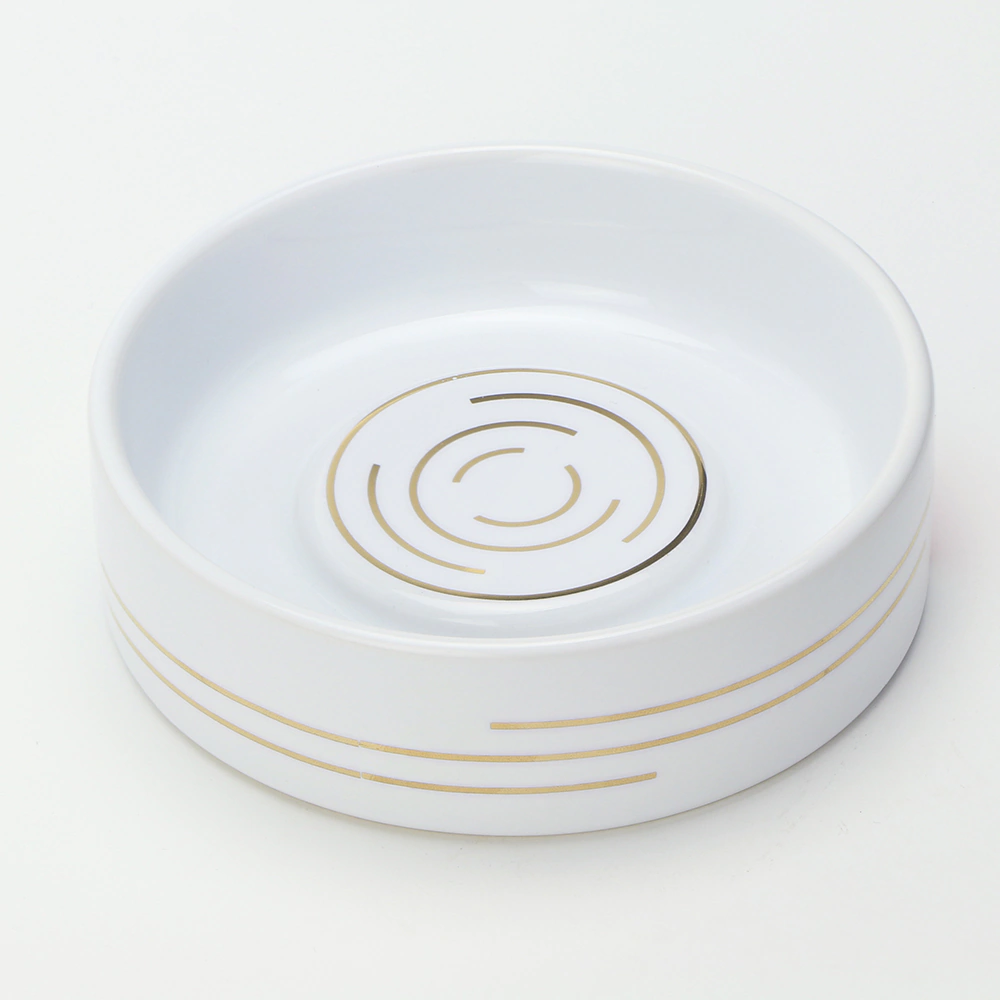 Мыльница Primanova Sobre керамика белый, золото