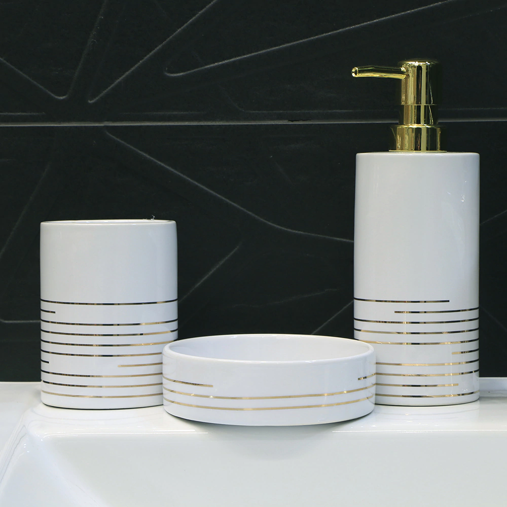 Мыльница Primanova Sobre керамика белый, золото