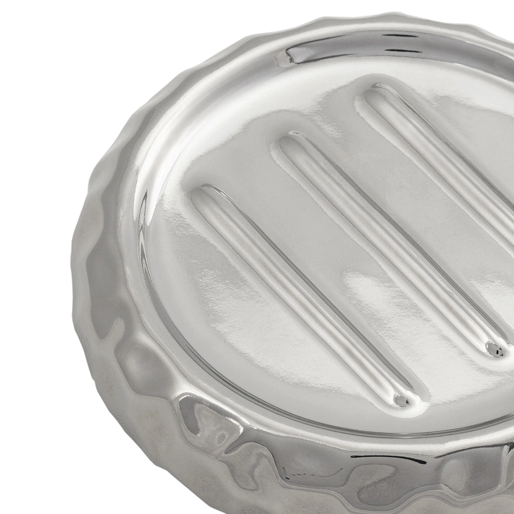 Мыльница Primanova Sirius керамика хром