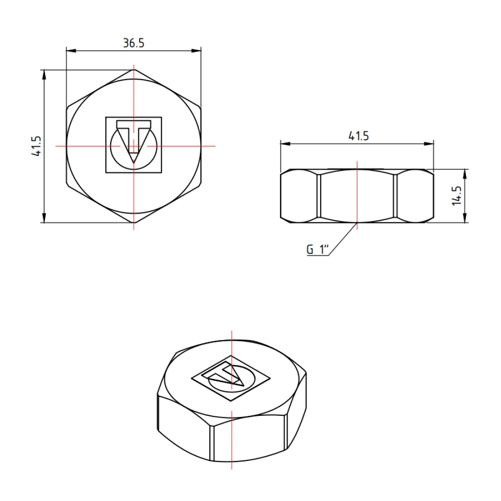 Заглушка VALTEC 1" ВР латунь никелированная