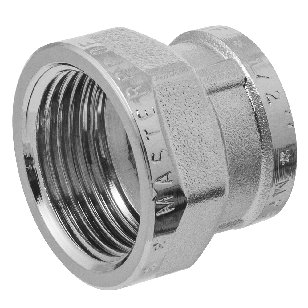 Муфта переходная MASTERPROF 3/4"х1/2" ВР-ВР латунь никелированная