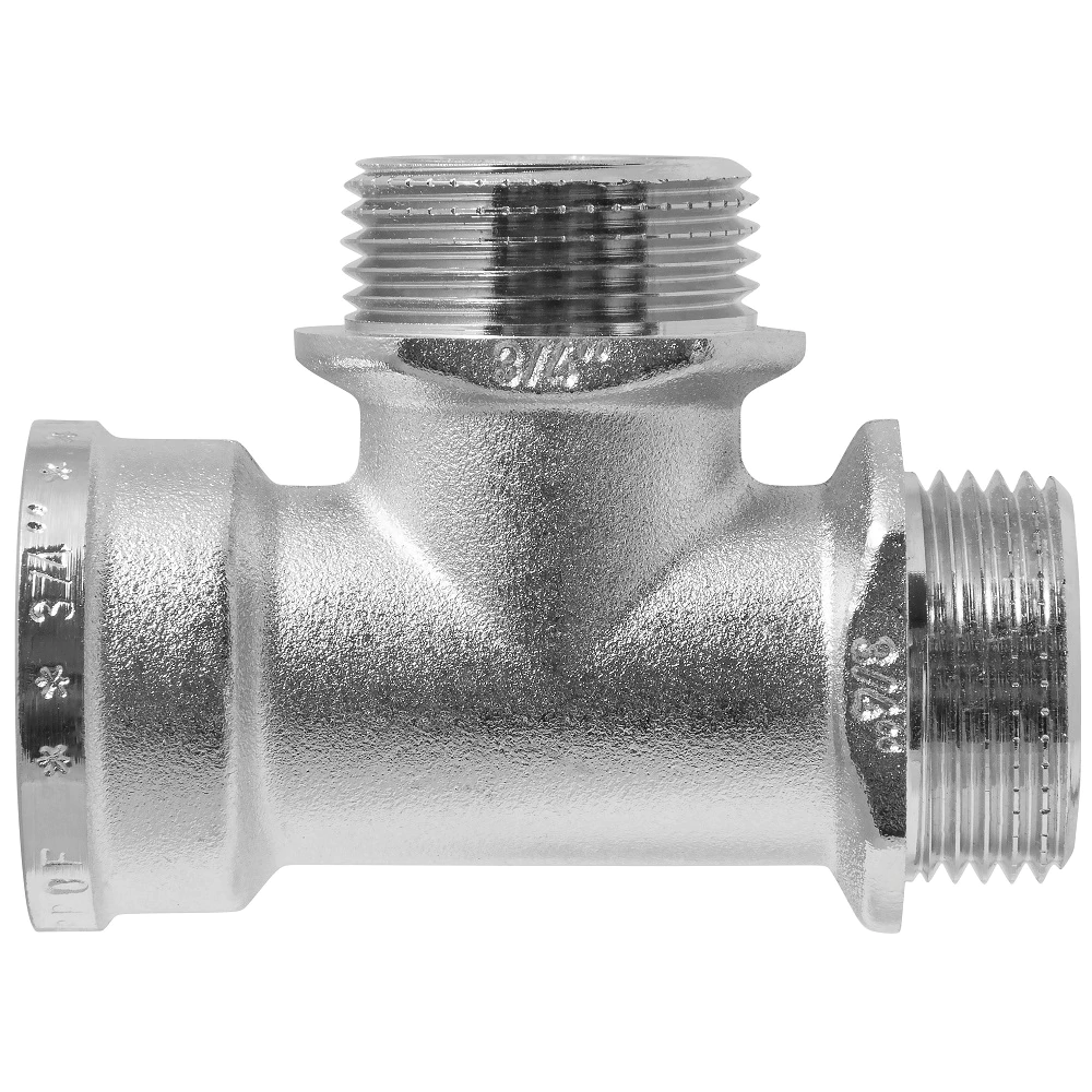 Тройник с ограничителем MASTERPROF 3/4" ВР-НР-НР латунь никелированная