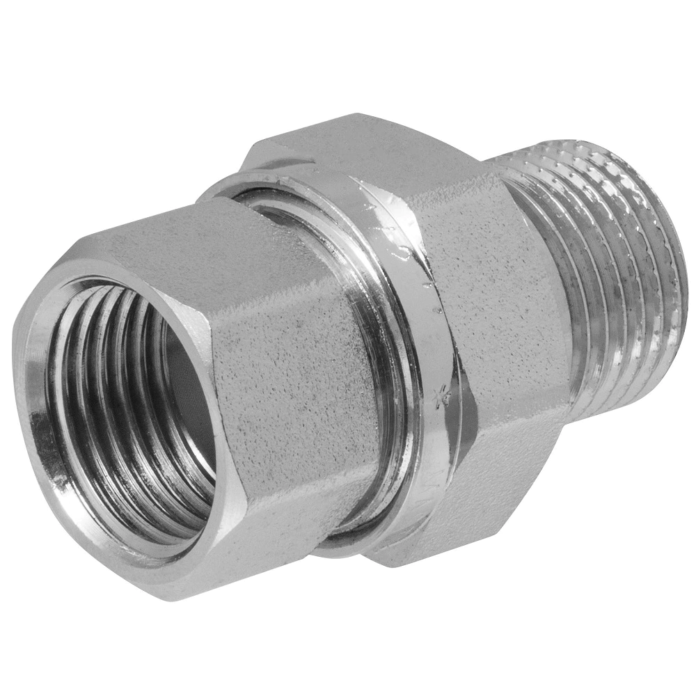 Сгон прямой американка MASTERPROF 1/2" НР-ВР латунь никелированная