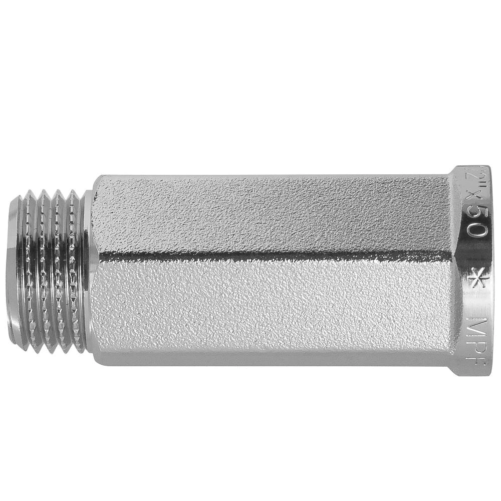 Удлинитель шестигранный MASTERPROF 1/2"х50 мм ВР-НР латунь никелированная