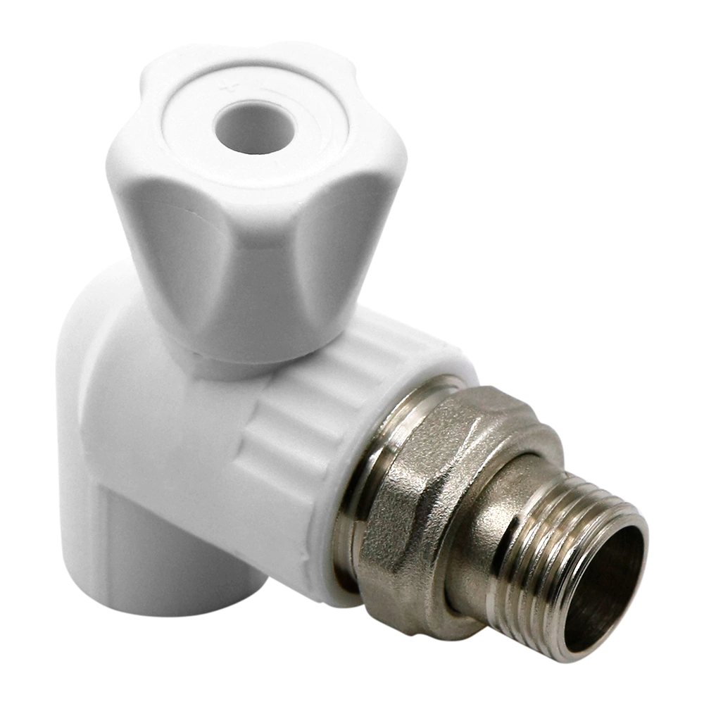 Кран шаровой со сгоном угловой PP-R d25х3/4" НР РОСТЕРМ