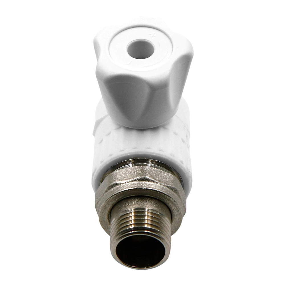 Кран шаровой со сгоном угловой PP-R d25х3/4" НР РОСТЕРМ