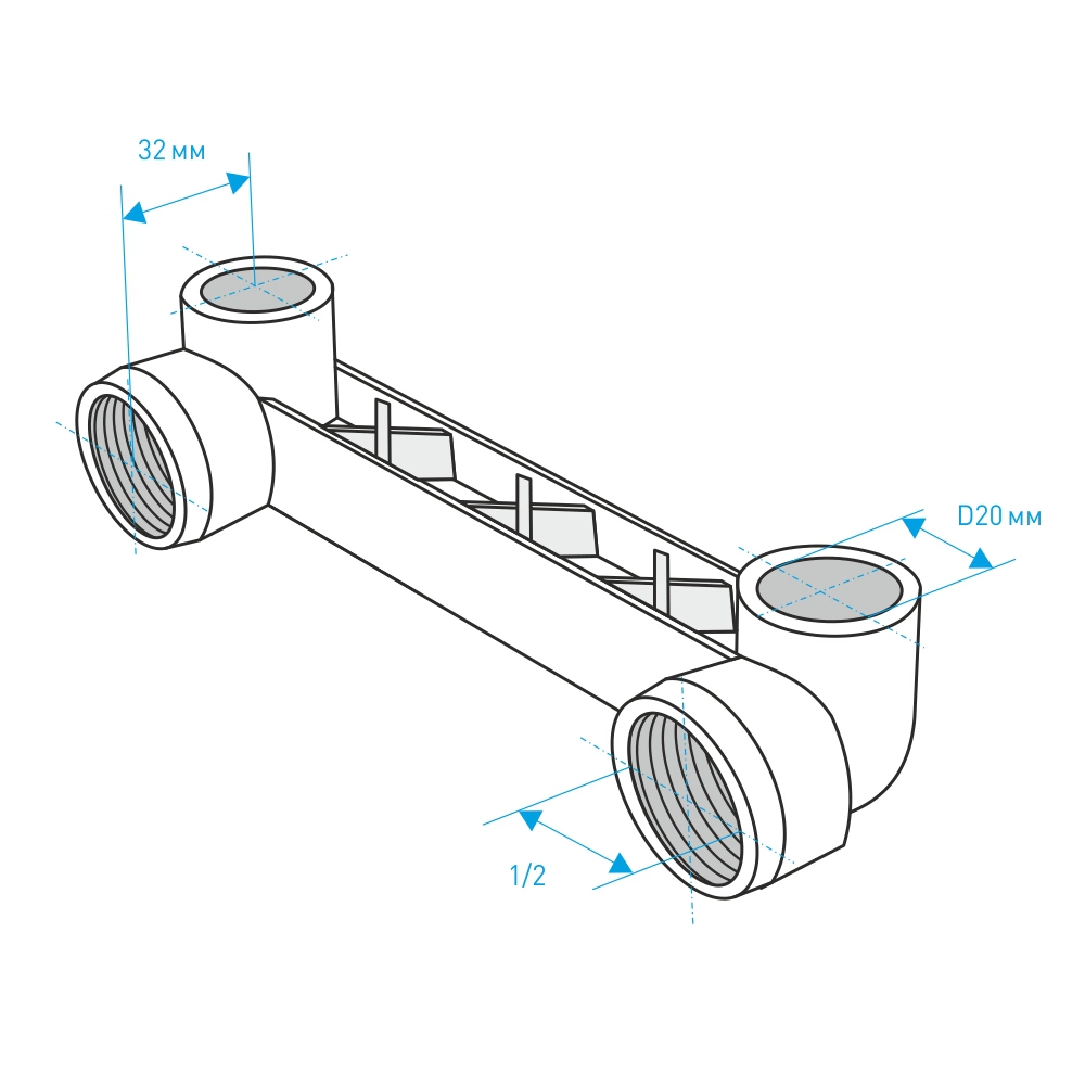 Планка монтажная PPR 20х1/2" VALTEC