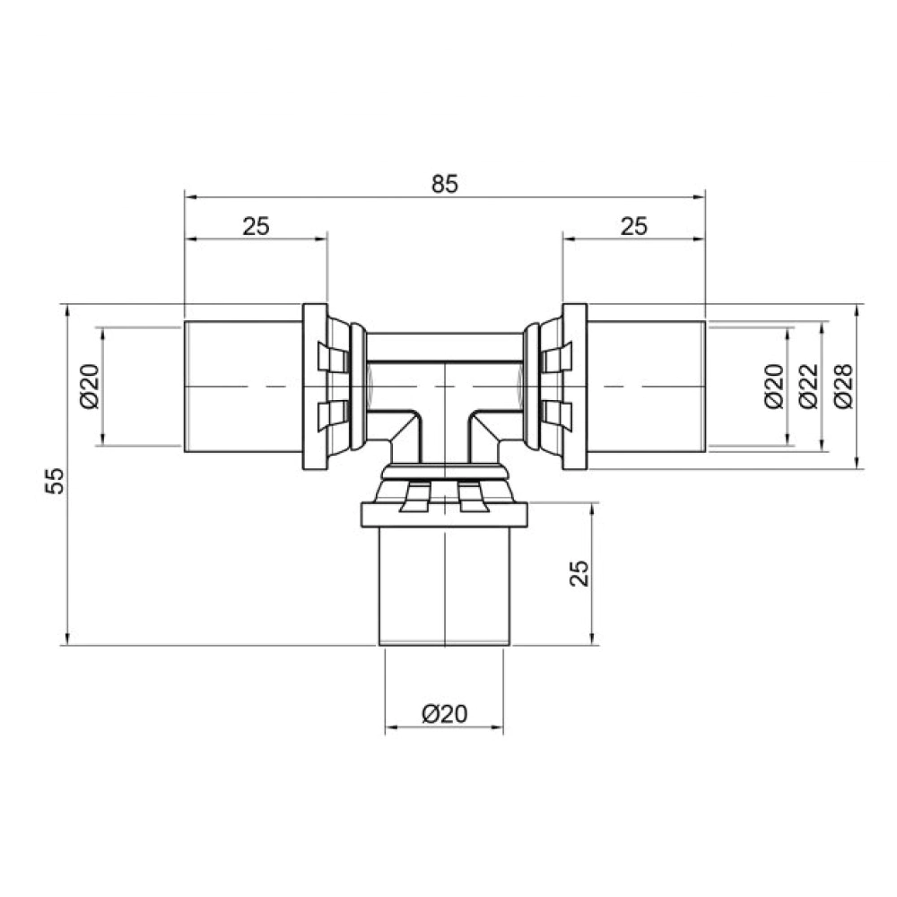 Тройник-пресс SEMPITER ICMA D 20