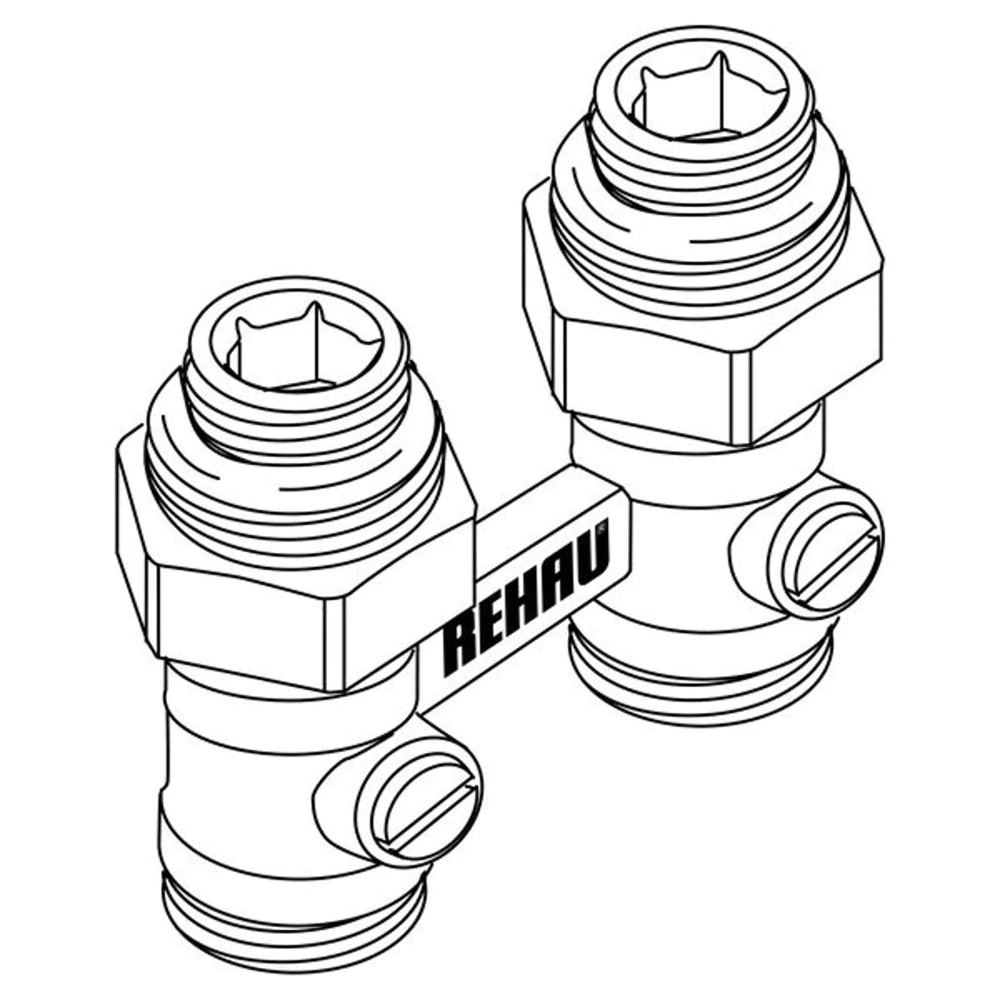 Узел нижнего подключения радиатора РЕХАУ прямой 1/2х3/4'
