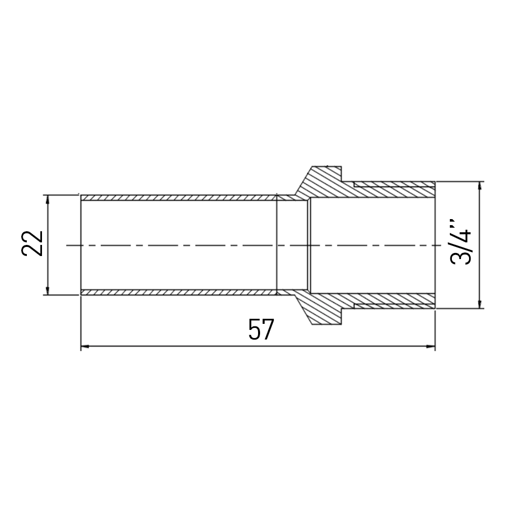 Вставка из нержавеющей стали 22x3/4" РН Valtec