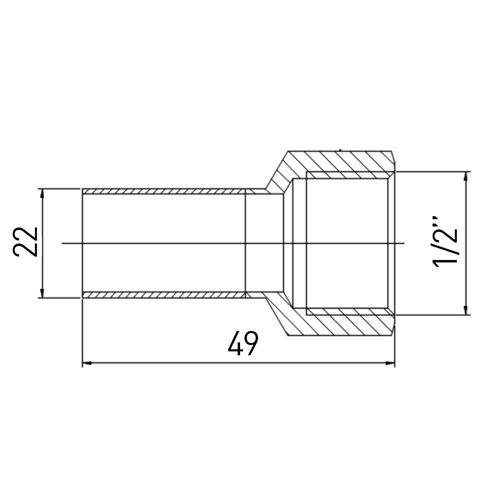 Вставка из нержавеющей стали 22x1/2" РВ Valtec
