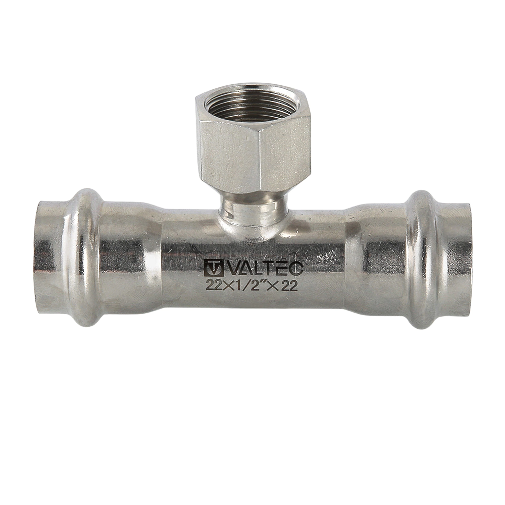 Тройник из нержавеющей стали 22x1/2" РВ Valtec