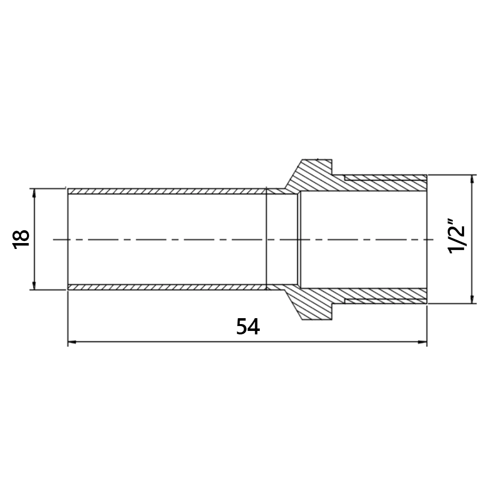 Вставка из нержавеющей стали 18x1/2" РН Valtec