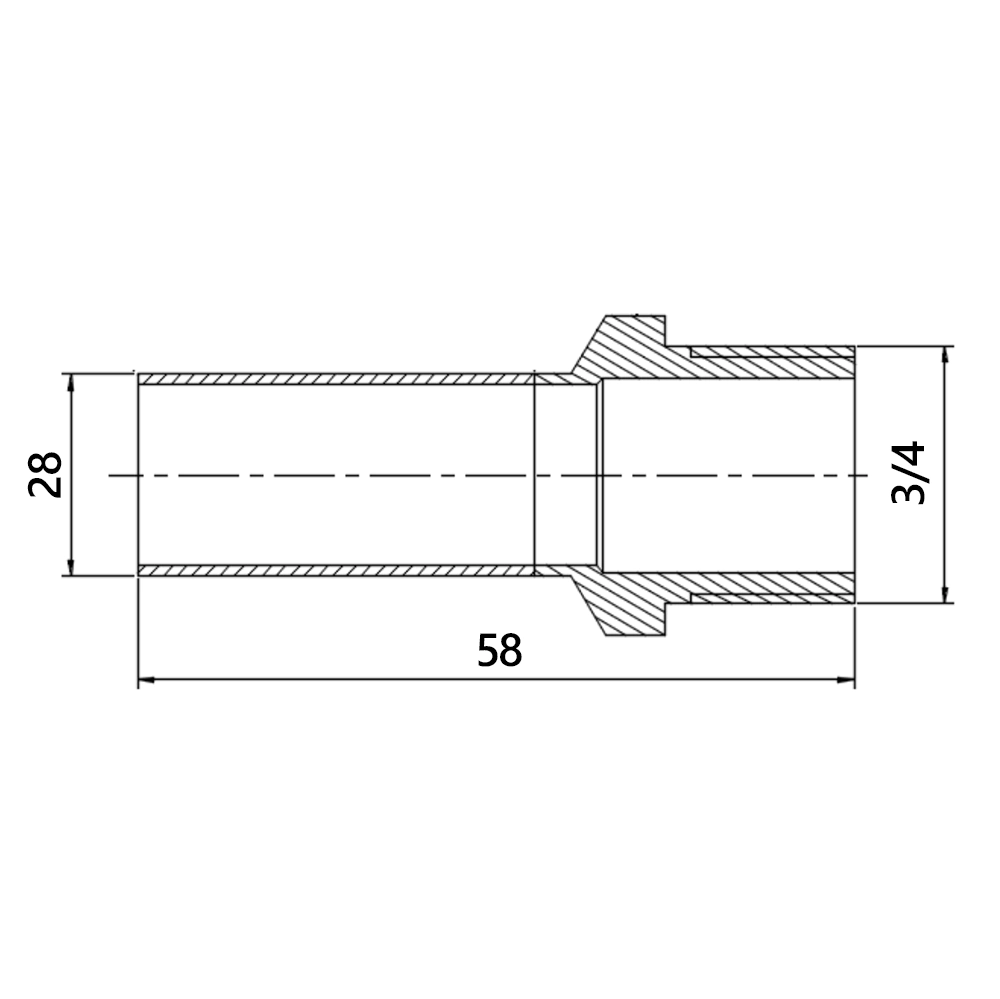 Вставка из нержавеющей стали 28x3/4" РН Valtec