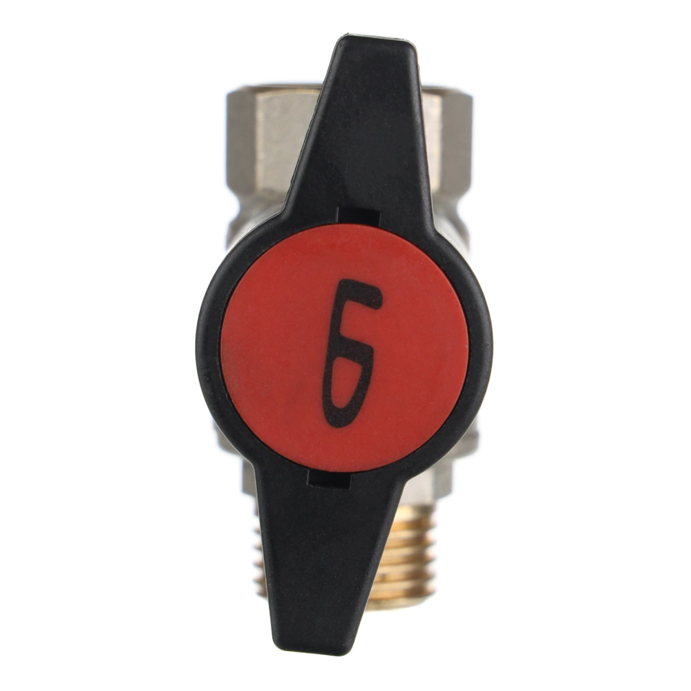 Кран шаровый LD 1/2'' РВ-РН красная пластиковая ручка