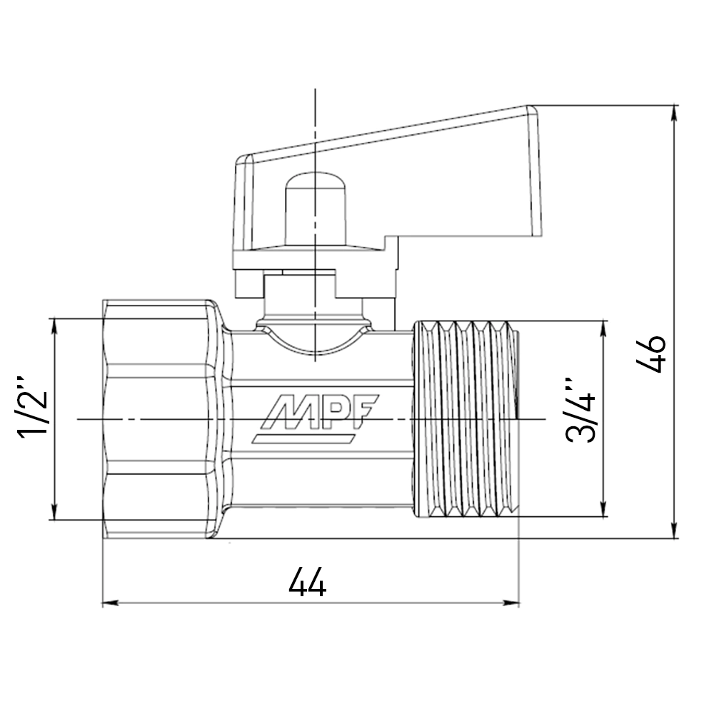 Кран-мини MASTERPROF 1/2х3/4" РВ-РН