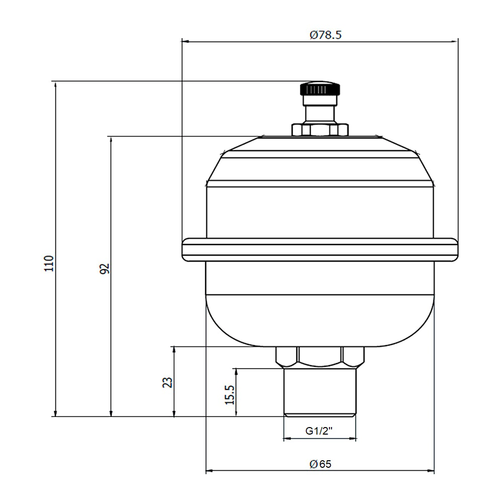 Компенсатор гидроудара мембранный 1/2" нержавеющая сталь ONDO