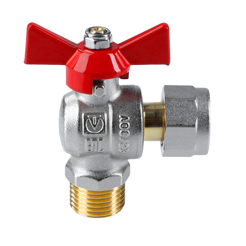Кран шаровый угловой 1/2'' РВ-РН с накидной гайкой VALTEC