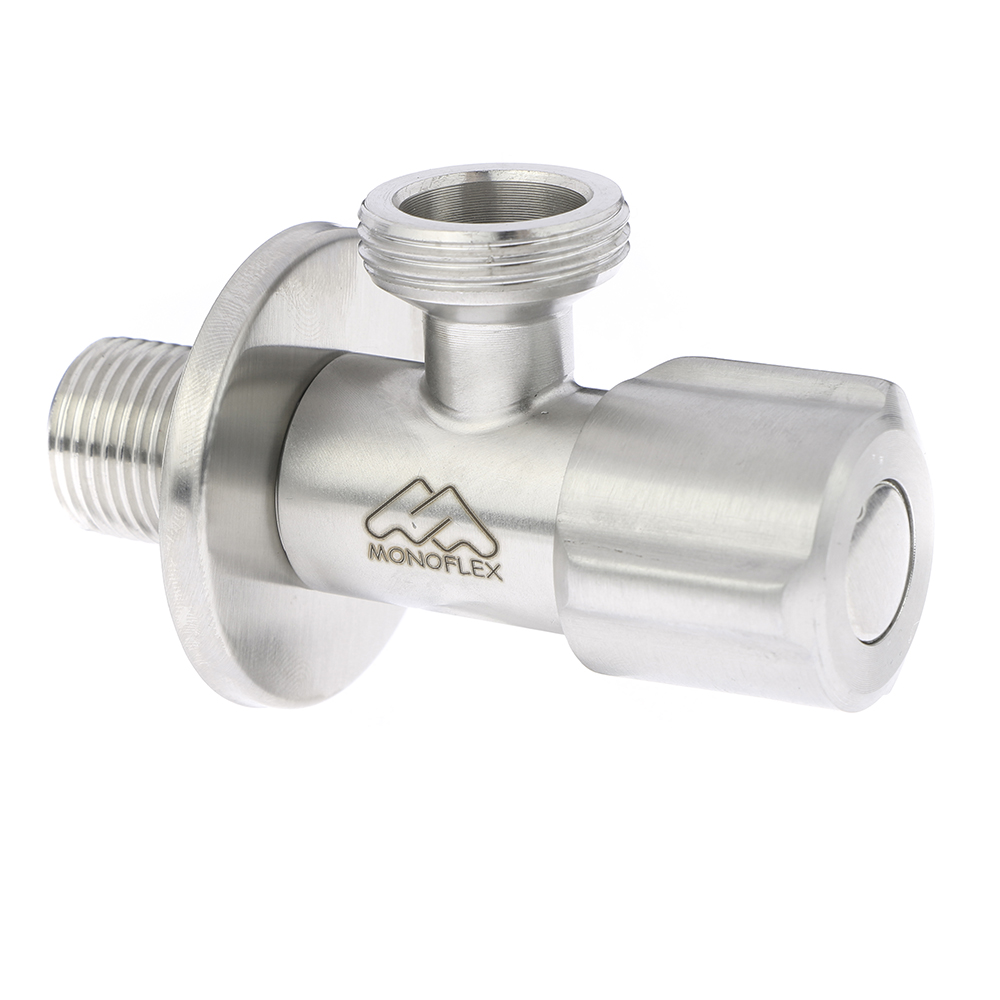 Монофлекс Кран угловой Монофлекс 1/2"х3/4" РН-РН нержавеющая сталь