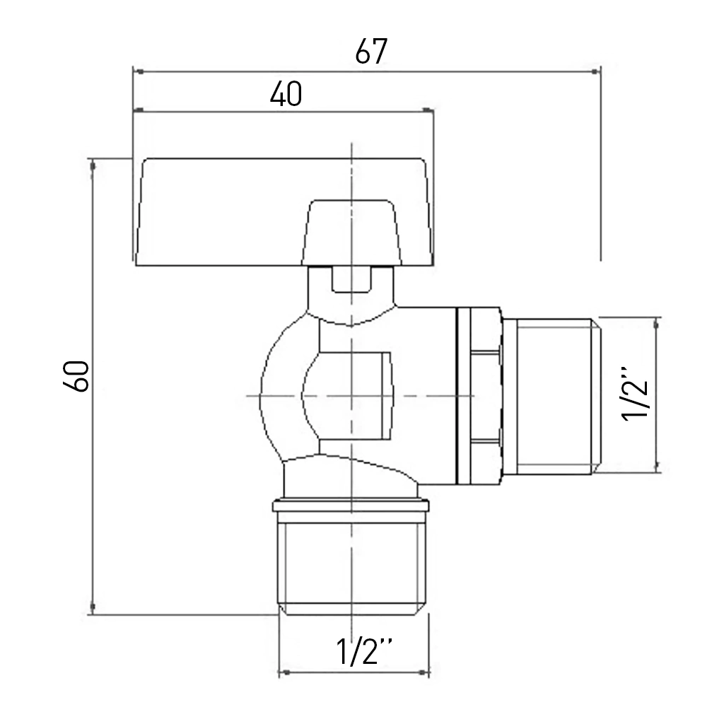 Кран шаровый Valtec 1/2х1/2"