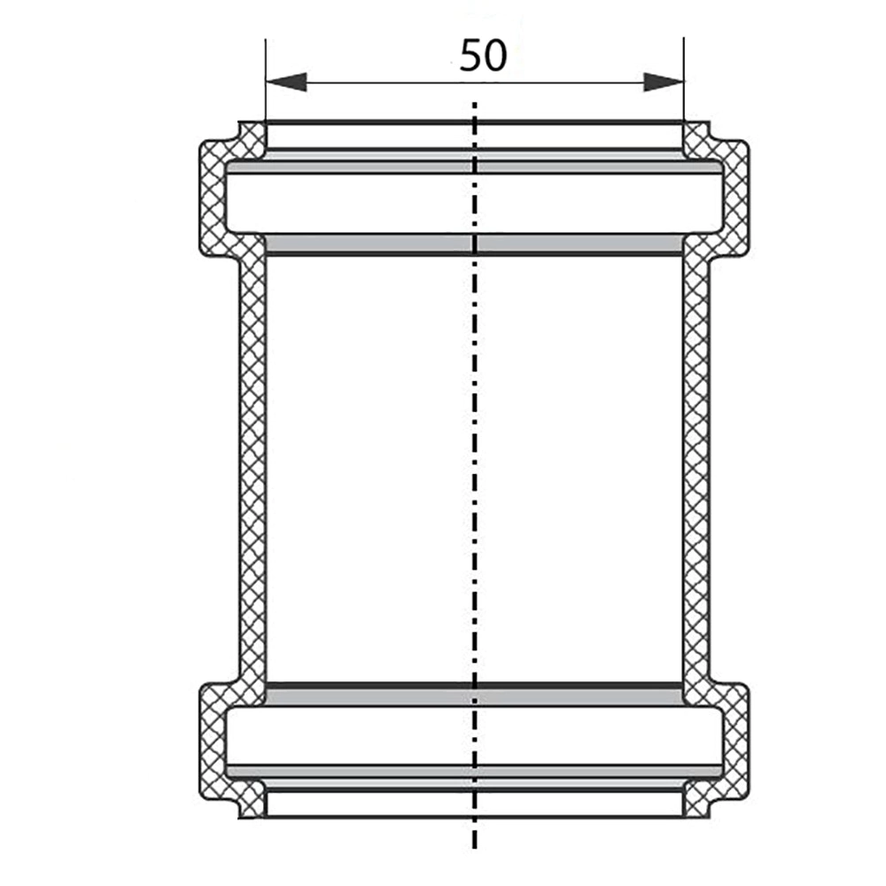 Муфта канализационная Cosmoplast d50 мм надвижная