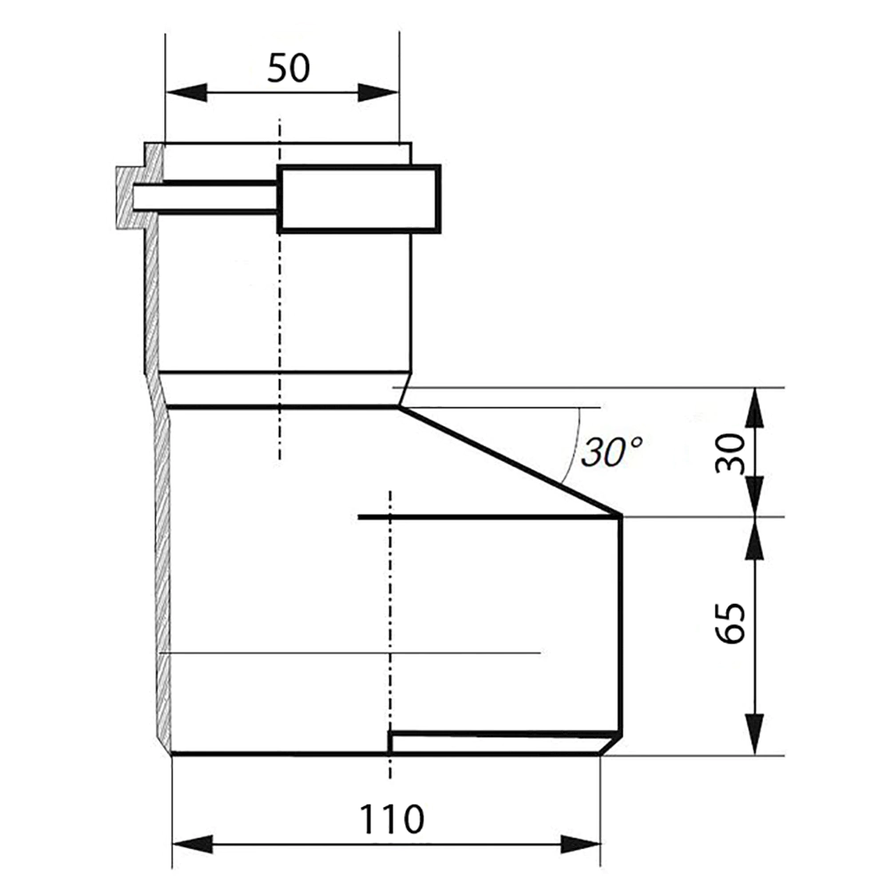 Редукция канализационная Cosmoplast d110/50 мм