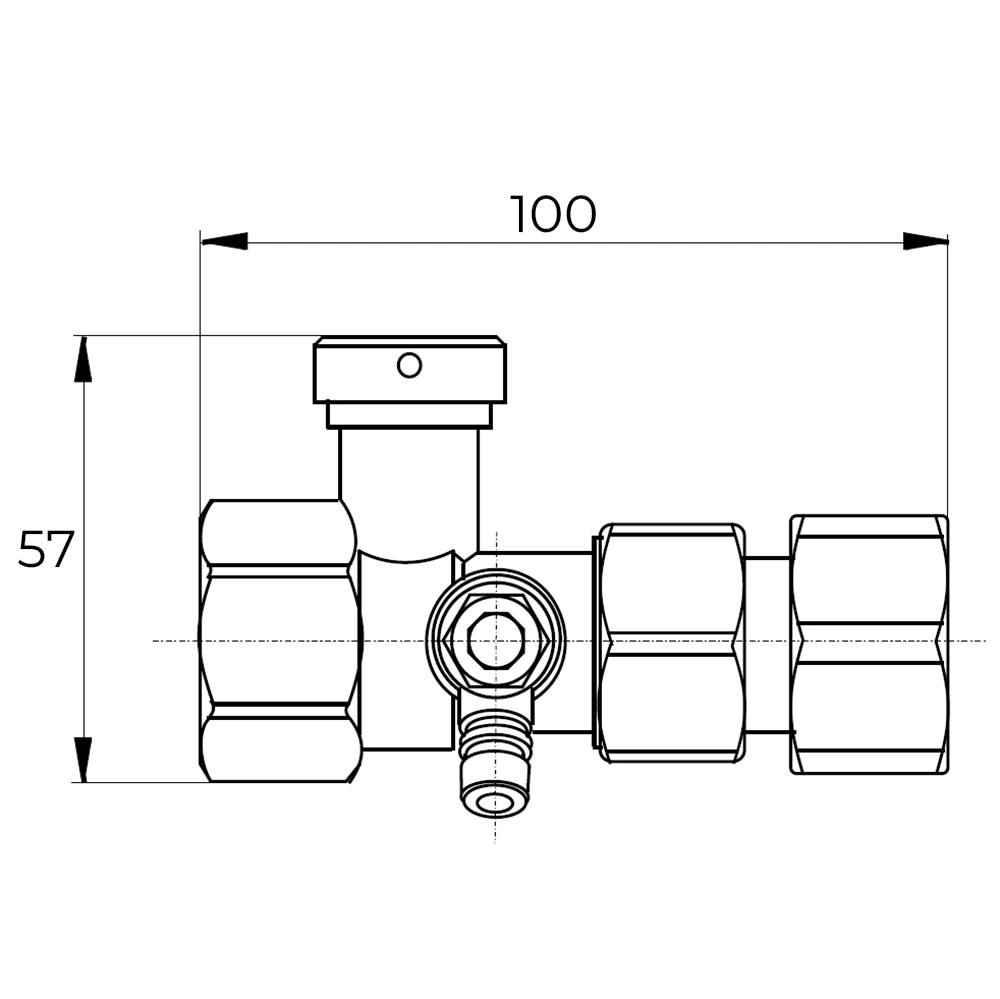 Вентиль отсечной Uni-Fitt 3/4" пломбируемый для расширительных баков