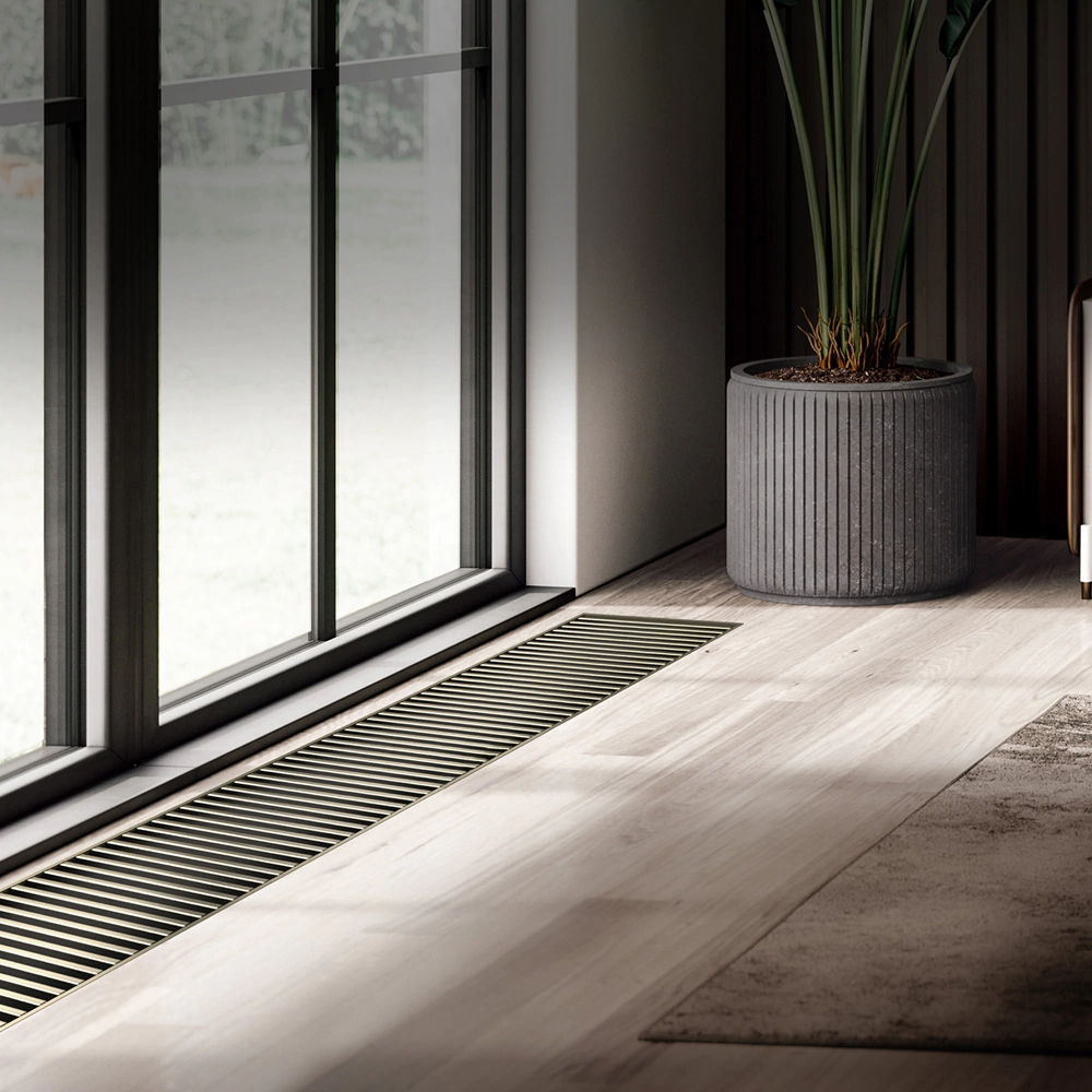 Конвектор внутрипольный Royal Thermo ATRIUM 75х200х1000 мм светлая бронза