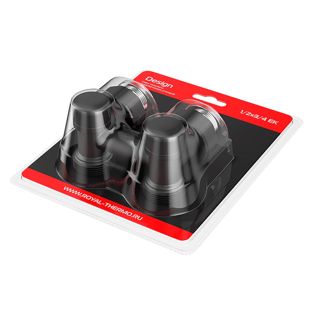 Узел нижнего подключения Royal Thermo Design угловой 1/2"х3/4" черный