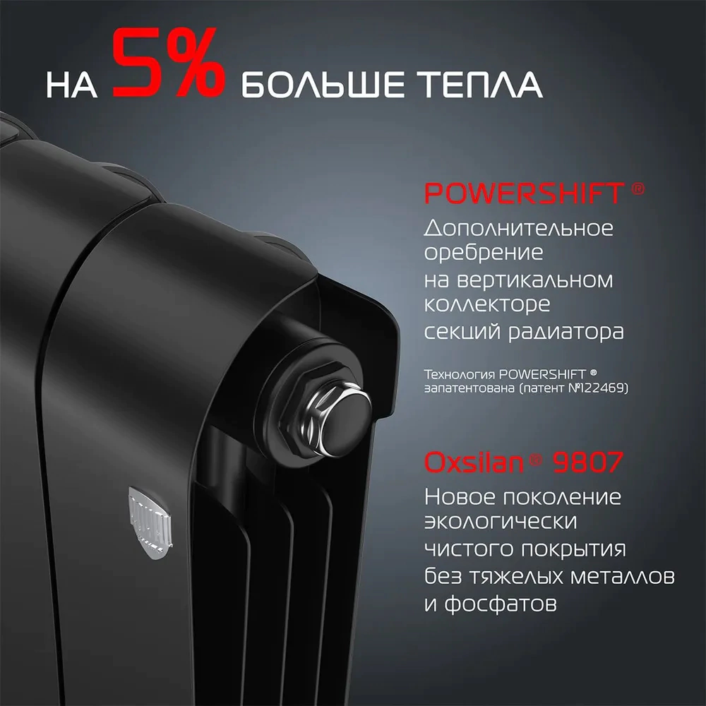 Радиатор биметаллический Royal Thermo Infinity Noir Sable 80/500 12 секций