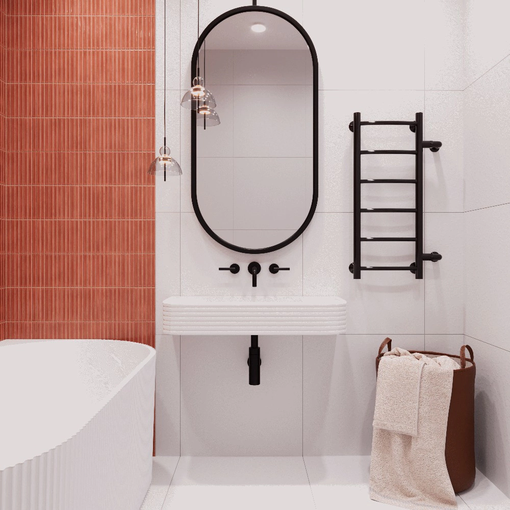 Полотенцесушитель водяной АРГО Классик 300х800 мм нержавеющая сталь черный