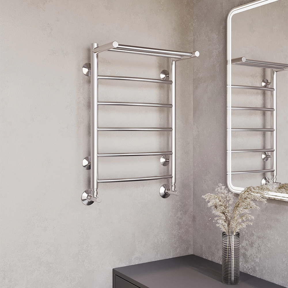 Полотенцесушитель водяной TERMINUS Классик П6 400х600 мм с полкой хром