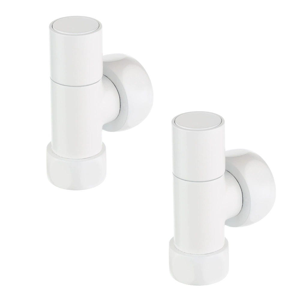 Вентиль для полотенцесушителя угловой 1"х3/4" РВ-РВ белый АРГО 2 шт