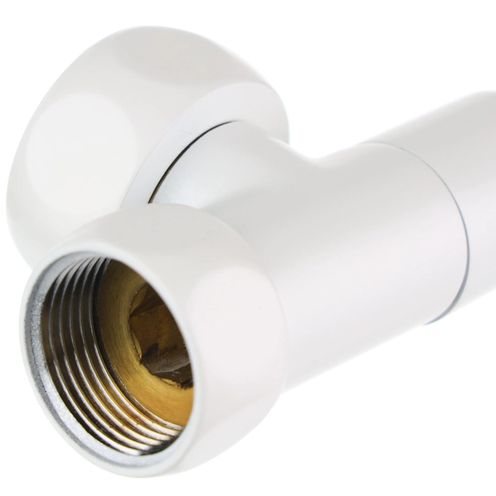 Вентиль для полотенцесушителя угловой 1"х3/4" РВ-РВ белый АРГО 2 шт