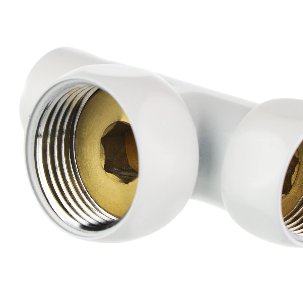 Вентиль для полотенцесушителя угловой 1"х3/4" РВ-РВ белый АРГО 2 шт