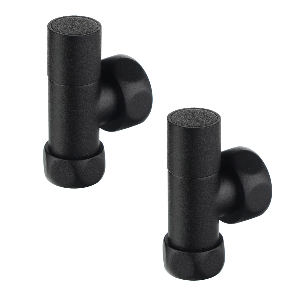 Вентиль для полотенцесушителя угловой 1"х3/4" РВ-РВ черный АРГО 2 шт