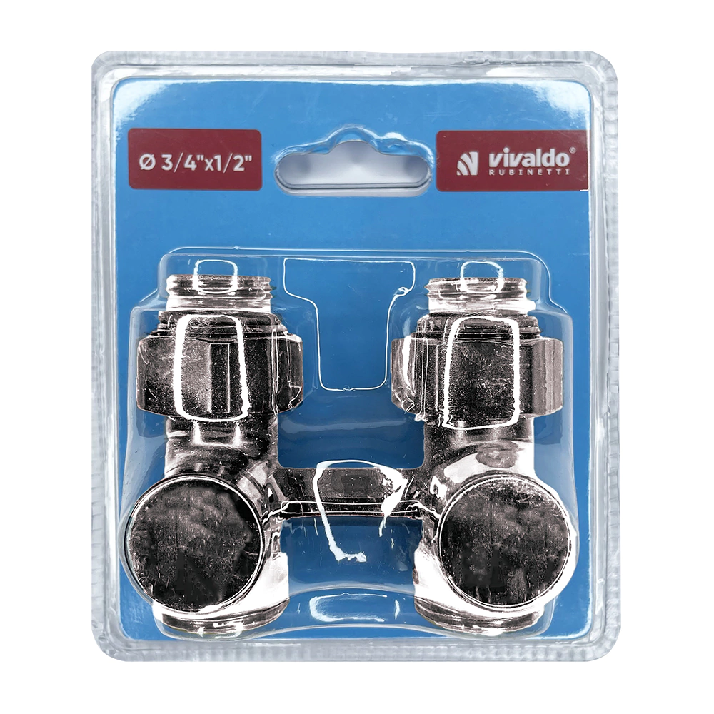 Узел H-образный для подключения радиатора прямой 1/2х3/4" хром VIVALDO