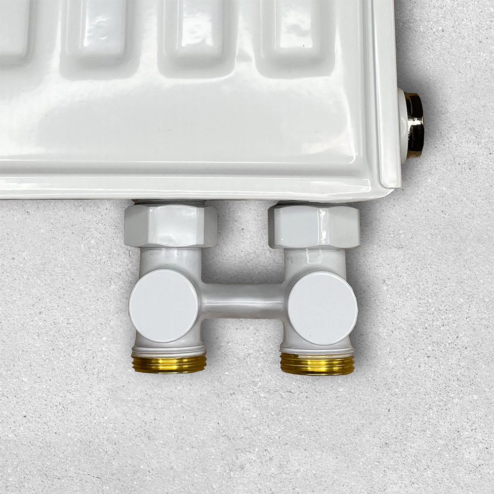 Узел H-образный для подключения радиатора прямой 1/2х3/4" белый VIVALDO