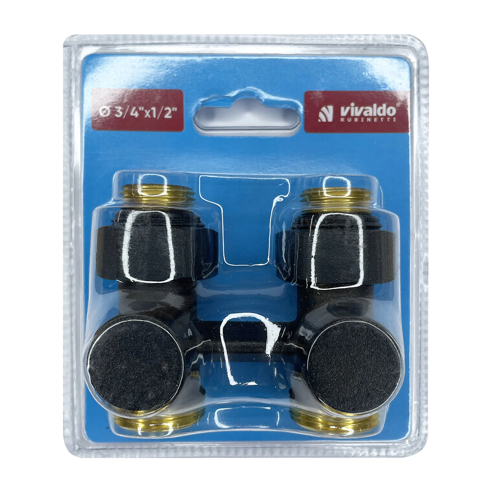 Узел H-образный для подключения радиатора прямой 1/2х3/4" антрацит VIVALDO