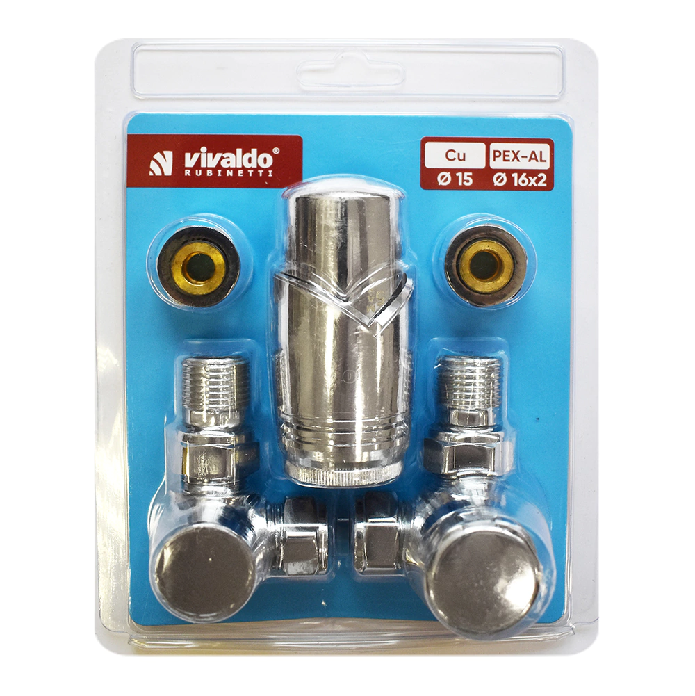 Комплект термостатический осевой 1/2" хром VIVALDO