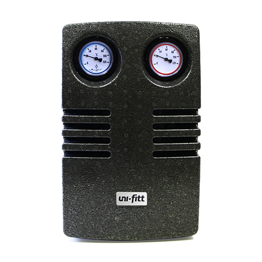 Насосно-смесительная группа DN25 с термосмесителем без насоса (180 мм) в теплоизоляции Uni-Fitt